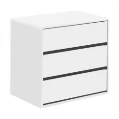 Dmora Commodes Et Cabinets Commode 3 Tiroirs Effet Bois Blanc