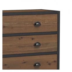 Rendez Vous Déco Commodes Et Cabinets Commode 3 Tiroirs En Bois De Cèdre Recyclé Et Métal -Coffres et malles Soldes commode 3 tiroirs en bois de cedre recycle et metal 2
