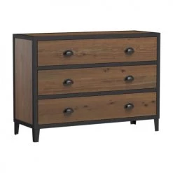 Rendez Vous Déco Commodes Et Cabinets Commode 3 Tiroirs En Bois De Cèdre Recyclé Et Métal -Coffres et malles Soldes commode 3 tiroirs en bois de cedre recycle et metal 5