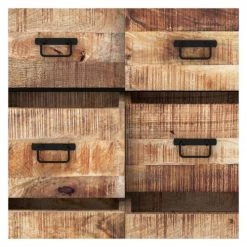 Rendez Vous Déco Commodes Et Cabinets Commode 3 Tiroirs En Bois De Manguier Et Métal Noir -Coffres et malles Soldes commode 3 tiroirs en bois de manguier et metal noir 2