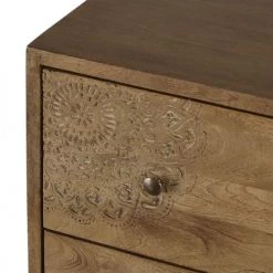 Maisons Du Monde Commodes Et Cabinets Commode 3 Tiroirs En Bois De Manguier Massif Sculpté -Coffres et malles Soldes commode 3 tiroirs en bois de manguier massif sculpte 1000 1 18 217482 3