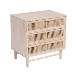 Nordlys Commodes Et Cabinets Commode 3 Tiroirs En Bois Et Rotin Naturel