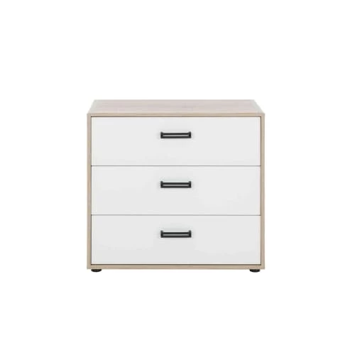 Terre De Nuit Commodes Et Cabinets Commode 3 Tiroirs En Bois Imitation Chêne Clair Et Blanc 3 Terre De Nuit Commodes Et Cabinets Commode 3 Tiroirs En Bois Imitation Chêne Clair Et Blanc