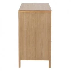 Calicosy Commodes Et Cabinets Commode 3 Tiroirs En Bois Massif Et Rotin - L90 Cm -Coffres et malles Soldes commode 3 tiroirs en bois massif et rotin l90 cm 4
