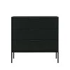 Woood Commodes Et Cabinets Commode 3 Tiroirs En Bois Noir 2 Woood Commodes Et Cabinets Commode 3 Tiroirs En Bois Noir -Coffres et malles Soldes commode 3 tiroirs en bois noir