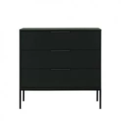 Woood Commodes Et Cabinets Commode 3 Tiroirs En Bois Noir