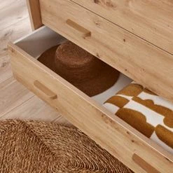 Nateo Concept Commodes Et Cabinets Commode 3 Tiroirs En Chêne Vintage - Larg. 100 Cm -Coffres et malles Soldes commode 3 tiroirs en chene vintage larg 100 cm 3