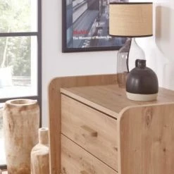 Nateo Concept Commodes Et Cabinets Commode 3 Tiroirs En Chêne Vintage - Larg. 71 Cm -Coffres et malles Soldes commode 3 tiroirs en chene vintage larg 71 cm 3