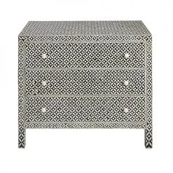 Maisons Du Monde Commodes Et Cabinets Commode 3 Tiroirs En Manguier Et Marqueterie D'os