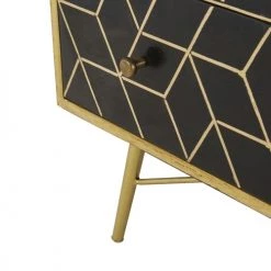 Maisons Du Monde Commodes Et Cabinets Commode 3 Tiroirs En Manguier Massif Noir Et Métal Doré -Coffres et malles Soldes commode 3 tiroirs en manguier massif noir et metal dore 1000 12 3 176098 10