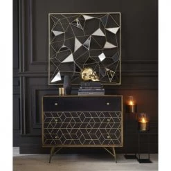 Maisons Du Monde Commodes Et Cabinets Commode 3 Tiroirs En Manguier Massif Noir Et Métal Doré -Coffres et malles Soldes commode 3 tiroirs en manguier massif noir et metal dore 1000 12 3 176098 6