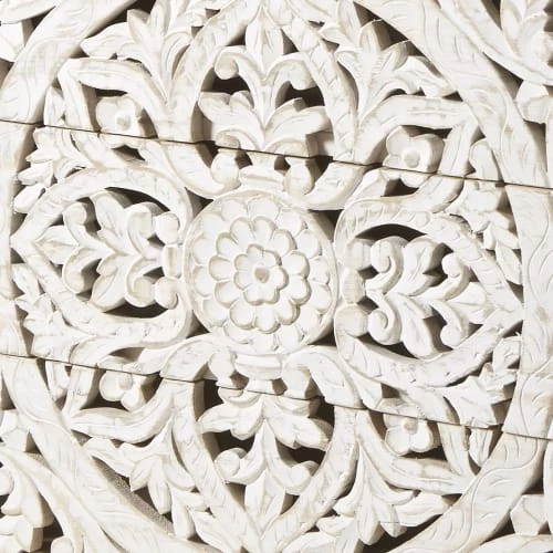 Maisons Du Monde Commodes Et Cabinets Commode 3 Tiroirs En Manguier Massif Sculpté Blanc 7 Maisons Du Monde Commodes Et Cabinets Commode 3 Tiroirs En Manguier Massif Sculpté Blanc – Image 5