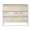 Maisons Du Monde Commodes Et Cabinets Commode 3 Tiroirs En Manguier Massif Sculpté Et Métal Blanc