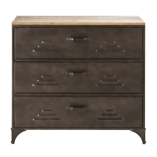 Maisons Du Monde Commodes Et Cabinets Commode 3 Tiroirs En Métal Gris Et Bois De Sapin 3 Maisons Du Monde Commodes Et Cabinets Commode 3 Tiroirs En Métal Gris Et Bois De Sapin