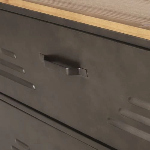 Maisons Du Monde Commodes Et Cabinets Commode 3 Tiroirs En Métal Gris Et Bois De Sapin 4 Maisons Du Monde Commodes Et Cabinets Commode 3 Tiroirs En Métal Gris Et Bois De Sapin – Image 2