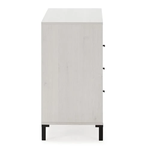 HOMN Commodes Et Cabinets Commode 3 Tiroirs Et 1 Niche, Couleur Blanc Et Bois, 80 Cm Longueur 8 HOMN Commodes Et Cabinets Commode 3 Tiroirs Et 1 Niche, Couleur Blanc Et Bois, 80 Cm Longueur – Image 6