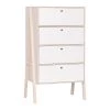 Calicosy Commodes Et Cabinets Commode 3 Tiroirs Et 1 Porte Abattant - Blanc Et Beige