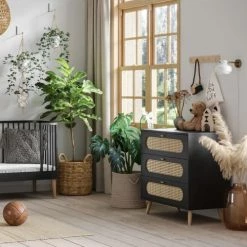 Calicosy Commodes Et Cabinets Commode 3 Tiroirs Façade Avec Cannage En Rotin - L85 X H88 Cm 10 Calicosy Commodes Et Cabinets Commode 3 Tiroirs Façade Avec Cannage En Rotin - L85 X H88 Cm -Coffres et malles Soldes commode 3 tiroirs facade avec cannage en rotin l85 x h88 cm 2