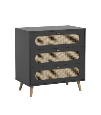 Calicosy Commodes Et Cabinets Commode 3 Tiroirs Façade Avec Cannage En Rotin - L85 X H88 Cm 7 Calicosy Commodes Et Cabinets Commode 3 Tiroirs Façade Avec Cannage En Rotin - L85 X H88 Cm – Image 5