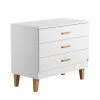 Calicosy Commodes Et Cabinets Commode 3 Tiroirs L100 X H86.5 Cm - Blanc -Coffres et malles Soldes commode 3 tiroirs l100 x h86 5 cm blanc 1