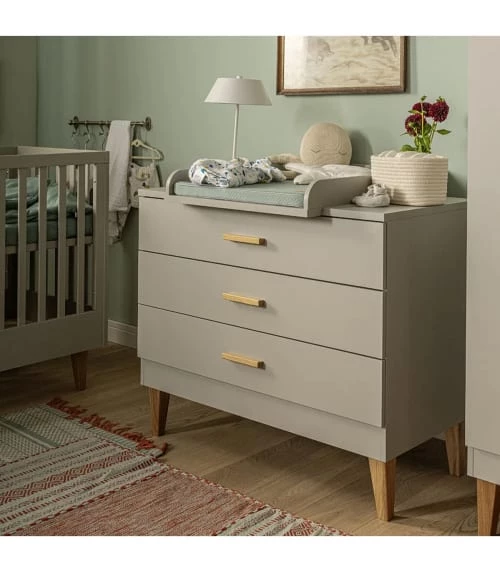 Calicosy Commodes Et Cabinets Commode 3 Tiroirs L100 X H86.5 Cm - Gris 4 Calicosy Commodes Et Cabinets Commode 3 Tiroirs L100 X H86.5 Cm - Gris – Image 2