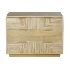 Maisons Du Monde Commodes Et Cabinets Commode 3 Tiroirs Marqueterie De Rotin Beige