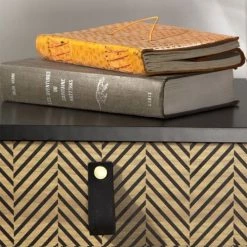 Calicosy Commodes Et Cabinets Commode 3 Tiroirs Motifs Chevron - Marron -Coffres et malles Soldes commode 3 tiroirs motifs chevron marron 3