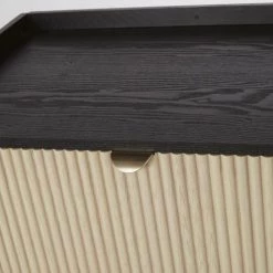 Maisons Du Monde Commodes Et Cabinets Commode 3 Tiroirs Noire, Beige Et Dorée -Coffres et malles Soldes commode 3 tiroirs noire beige et doree 1000 6 38 220003 3