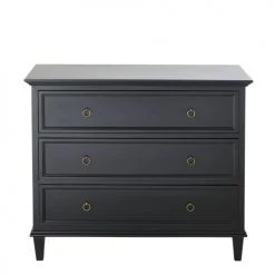 Maisons Du Monde Commodes Et Cabinets Commode 3 Tiroirs Noire L100