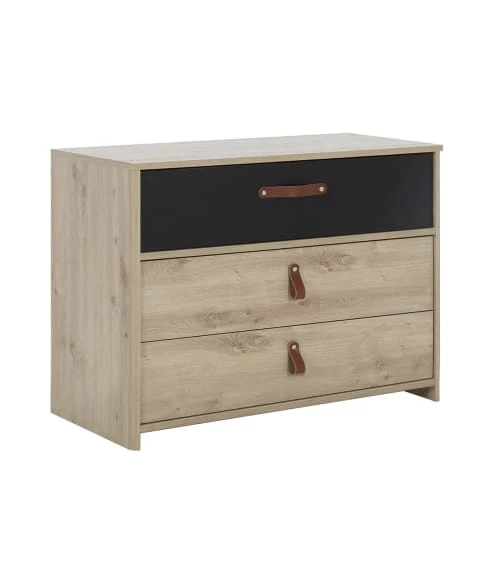 Calicosy Commodes Et Cabinets Commode 3 Tiroirs Style Industriel - Marron 5 Calicosy Commodes Et Cabinets Commode 3 Tiroirs Style Industriel - Marron – Image 3