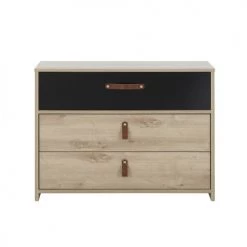 Calicosy Commodes Et Cabinets Commode 3 Tiroirs Style Industriel - Marron