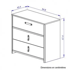 Calicosy Commodes Et Cabinets Commode 3 Tiroirs Style Industriel - Marron 9 Calicosy Commodes Et Cabinets Commode 3 Tiroirs Style Industriel - Marron -Coffres et malles Soldes commode 3 tiroirs style industriel marron 3