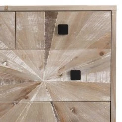 MACABANE Commodes Et Cabinets Commode 4 Tiroirs Beige Pieds En Sapin Noir -Coffres et malles Soldes commode 4 tiroirs beige pieds en sapin noir 2