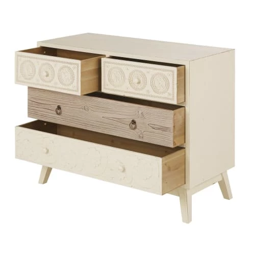 Maisons Du Monde Commodes Et Cabinets Commode 4 Tiroirs Blanche Effet Vieilli 4 Maisons Du Monde Commodes Et Cabinets Commode 4 Tiroirs Blanche Effet Vieilli – Image 2