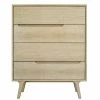 ID Kids Commodes Et Cabinets Commode 4 Tiroirs Bois Massif Bois
