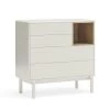 TEULAT Commodes Et Cabinets Commode 4 Tiroirs Crème, 90 Cm Longueur -Coffres et malles Soldes commode 4 tiroirs creme 90 cm longueur