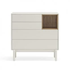 TEULAT Commodes Et Cabinets Commode 4 Tiroirs Crème, 90 Cm Longueur -Coffres et malles Soldes commode 4 tiroirs creme 90 cm longueur 3
