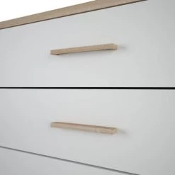 Calicosy Commodes Et Cabinets Commode 4 Tiroirs Décor Bois Et Blanc L100 Cm -Coffres et malles Soldes commode 4 tiroirs decor bois et blanc l100 cm 5