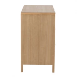 Meubles & Design Commodes Et Cabinets Commode 4 Tiroirs Design En Bois Et Rotin Naturel -Coffres et malles Soldes commode 4 tiroirs design en bois et rotin naturel 2