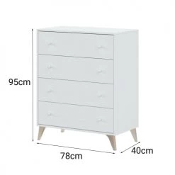 Dmora Commodes Et Cabinets Commode 4 Tiroirs Effet Bois Blanc 11 Dmora Commodes Et Cabinets Commode 4 Tiroirs Effet Bois Blanc -Coffres et malles Soldes commode 4 tiroirs effet bois blanc 4