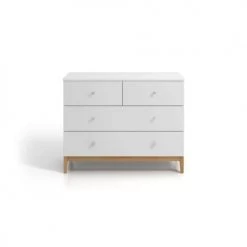 Skandica Commodes Et Cabinets Commode 4 Tiroirs En Bois Coouleur Blanc Et Bois Clair 7 Skandica Commodes Et Cabinets Commode 4 Tiroirs En Bois Coouleur Blanc Et Bois Clair -Coffres et malles Soldes commode 4 tiroirs en bois coouleur blanc et bois clair 2