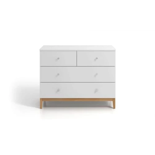 Skandica Commodes Et Cabinets Commode 4 Tiroirs En Bois Coouleur Blanc Et Bois Clair 5 Skandica Commodes Et Cabinets Commode 4 Tiroirs En Bois Coouleur Blanc Et Bois Clair – Image 3