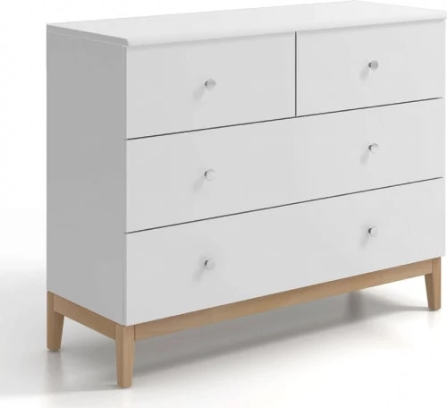 Skandica Commodes Et Cabinets Commode 4 Tiroirs En Bois Coouleur Blanc Et Bois Clair 3 Skandica Commodes Et Cabinets Commode 4 Tiroirs En Bois Coouleur Blanc Et Bois Clair