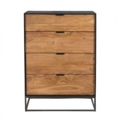 Rendez Vous Déco Commodes Et Cabinets Commode 4 Tiroirs En Bois D'acacia Et Pieds En Métal