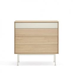 TEULAT Commodes Et Cabinets Commode 4 Tiroirs En Bois L90xH45cm Blanc