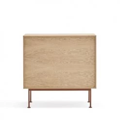 TEULAT Commodes Et Cabinets Commode 4 Tiroirs En Bois L90xH45cm Rouge Brique -Coffres et malles Soldes commode 4 tiroirs en bois l90xh45cm rouge brique 5