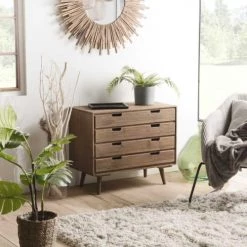 MACABANE Commodes Et Cabinets Commode 4 Tiroirs En Sapin -Coffres et malles Soldes commode 4 tiroirs en sapin 3