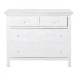 Maisons Du Monde Commodes Et Cabinets Commode 4 Tiroirs En Sapin Blanc Effet Usé