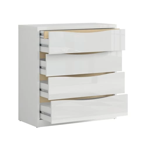 Brw Commodes Et Cabinets Commode 4 Tiroirs Et 1 Tiroir à Bijoux Salome Blanc 5 Brw Commodes Et Cabinets Commode 4 Tiroirs Et 1 Tiroir à Bijoux Salome Blanc – Image 3