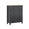 Brw Commodes Et Cabinets Commode 4 Tiroirs Gris Anthracite Et Naturel -Coffres et malles Soldes commode 4 tiroirs gris anthracite et naturel